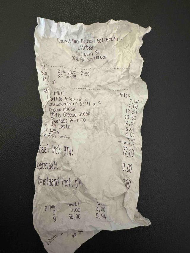 Bad receipt example 2