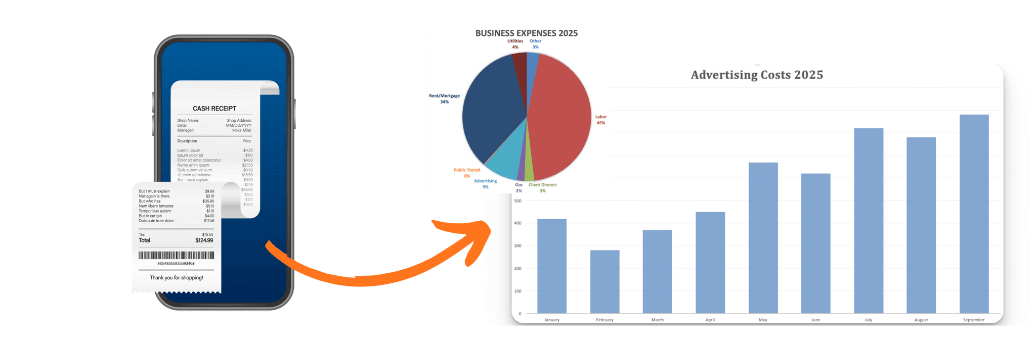 Expense categorization report