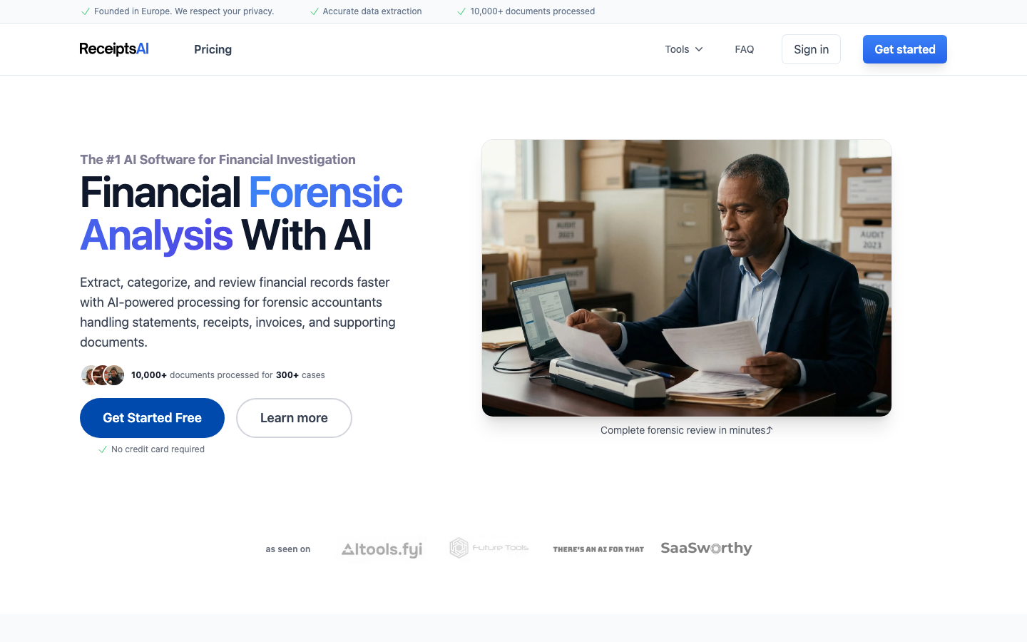 ReceiptsAI for Forensic Accountants