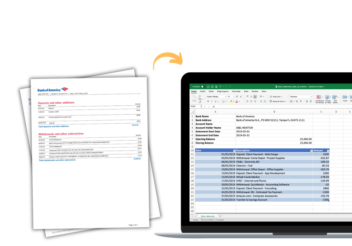 How to Convert Bank Statements to Excel or CSV