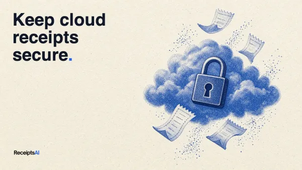 Risograph print of a cloud with a padlock and receipts floating into it