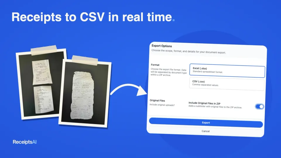 Real-Time Receipt to CSV Conversion